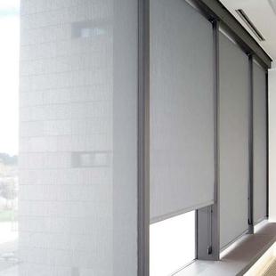 透景纱窗帘卷帘罗马帘办公室北欧风拉珠柔纱帘双层遮光卷帘免打孔