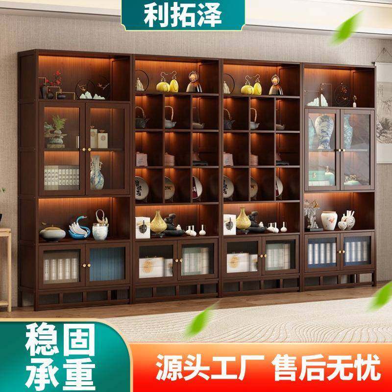 新中式非实木款隔断带灯展示柜博古架茶室背景置物架多宝阁架商用
