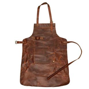 北欧风围裙男女时尚 PU皮防水防油工作家用厨房网红定制logo印字