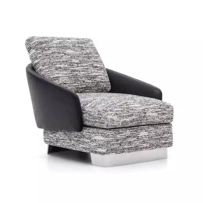 现代设计师布艺单椅休闲椅洽谈椅轻奢懒人沙发棉麻意式极简劳森椅