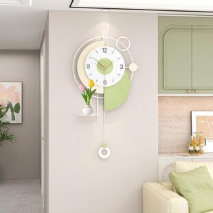 新款创网红奶油风挂钟客厅级感现代家用装WM1090-4饰高静钟表挂墙