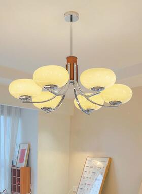 法式中古507intage包豪斯客卧厅吊灯复v古实木餐柿子灯北欧主室厅