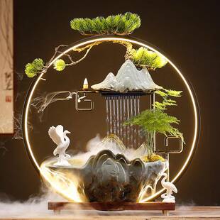 PXN流水意开加业假山湿器式新中喷泉送礼招财客厅办公室创禅意摆
