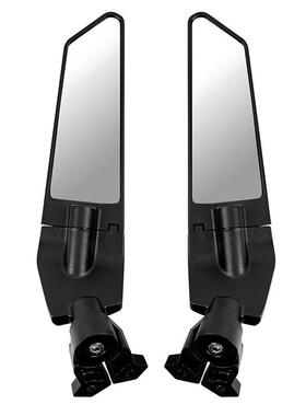 摩托车定街K合车改装后视镜46597CNC铝金电动车通用TM可折叠风翼