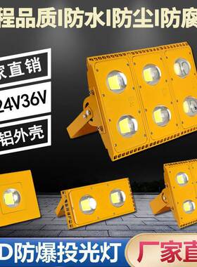 LED防爆灯100W50w低压36V24V工地施工厂房车间照明隧道防爆投光灯