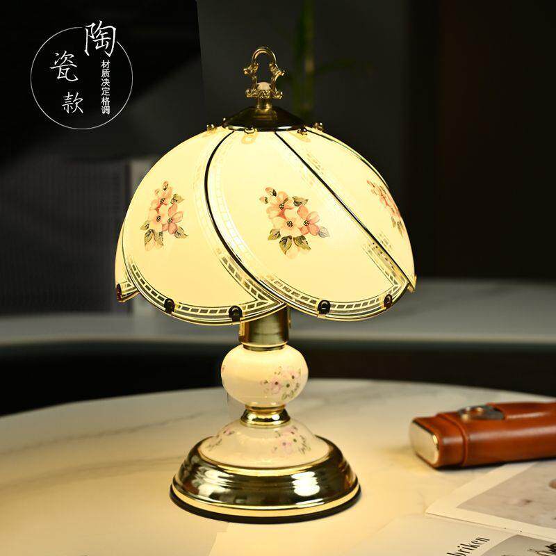 欧式台灯卧室床头创意温馨暖光玻璃家用婚房客厅触摸感应调光台灯