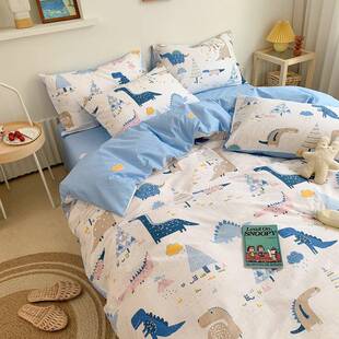 儿童四件套纯棉男孩床单被套卡通全棉宿舍三件套床上用品床笠男童