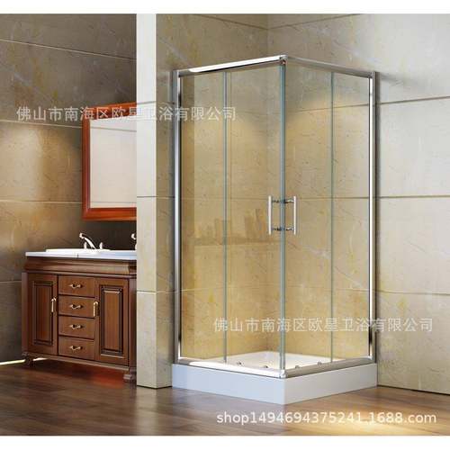 出口新加坡L型铝合金包边平开门热销简约淋浴房Swingdoor