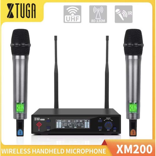 XTUGA无线手持麦克风真分集舞台不断频户外音响充电话筒XM200