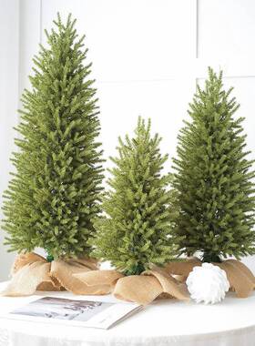 落雪桌面小型套餐橱窗摆件45CM60CM75圣诞节装饰绿色PE圣诞树