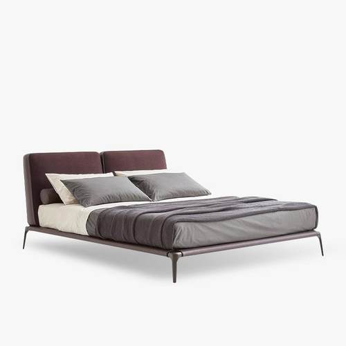 钢铁侠床意式极简轻奢现代简约网红创意设计师软包卧室家具真皮床