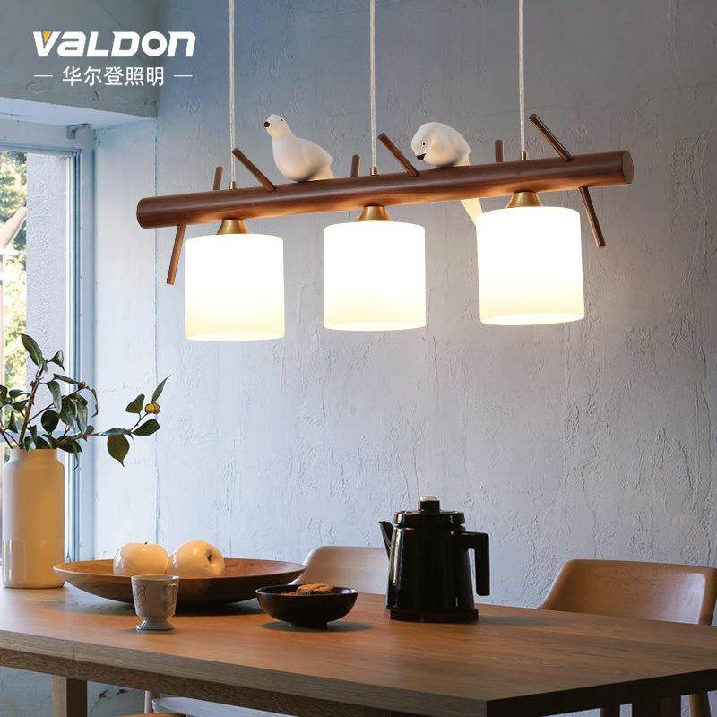 个性网红餐厅灯胡桃木色三头小鸟创意led简约饭厅吊灯实木吧台灯,机械设备,其他机械设备,淘宝优惠券,粉丝福利购,淘宝优惠卷