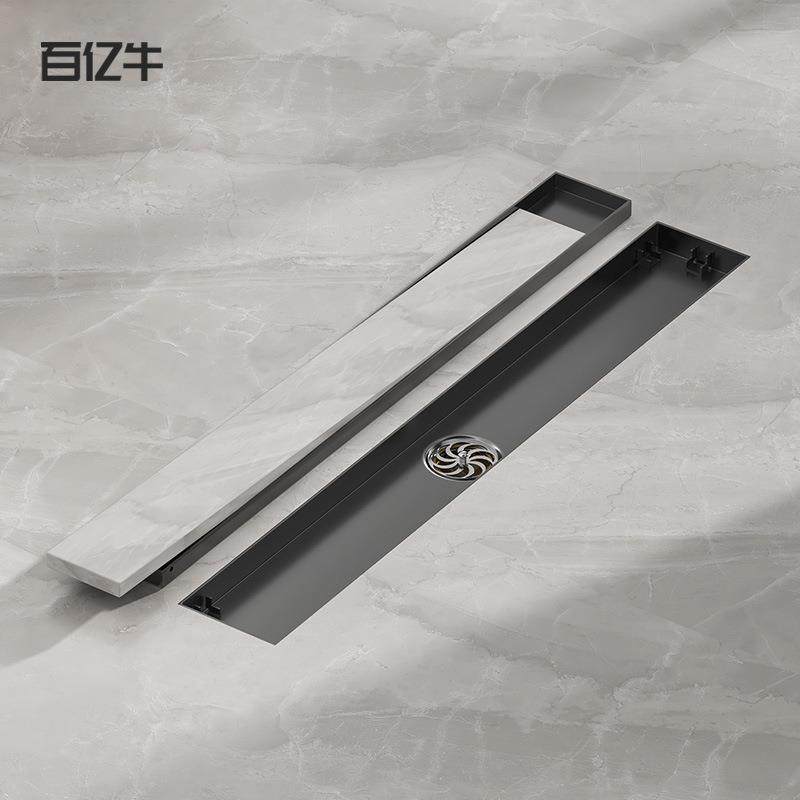 卫生间可镶嵌瓷砖隐藏式枪灰色长条型304不锈钢地漏防臭地漏,收纳整理,烫衣板及配件,淘宝优惠券,粉丝福利购,淘宝优惠卷