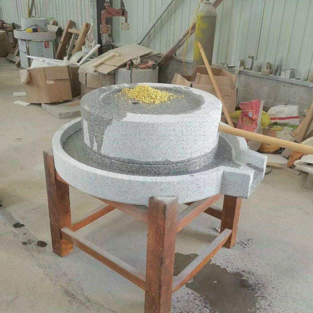 手推天然石磨家用磨面粉花岗岩石头手工磨豆浆机豆浆复古磨子