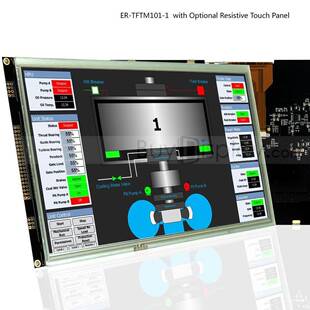 10.1寸TFTLCD彩色液晶显示屏配RA8876控制板/并串口/可配触摸屏