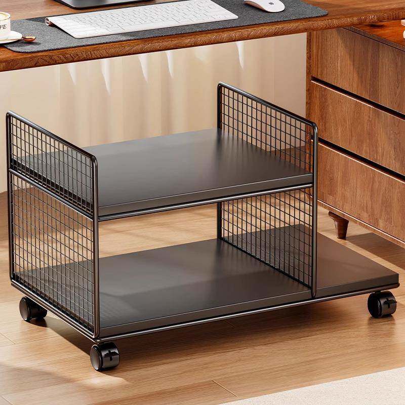 可移动台式电脑主机托架桌下打印机置物架办公桌工位收纳架子支架