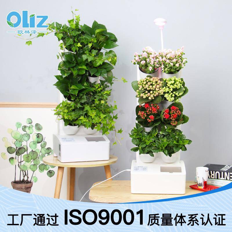 Z花盆电子迷你植物墙花盆自动灌溉定时自加水家庭种菜小花园