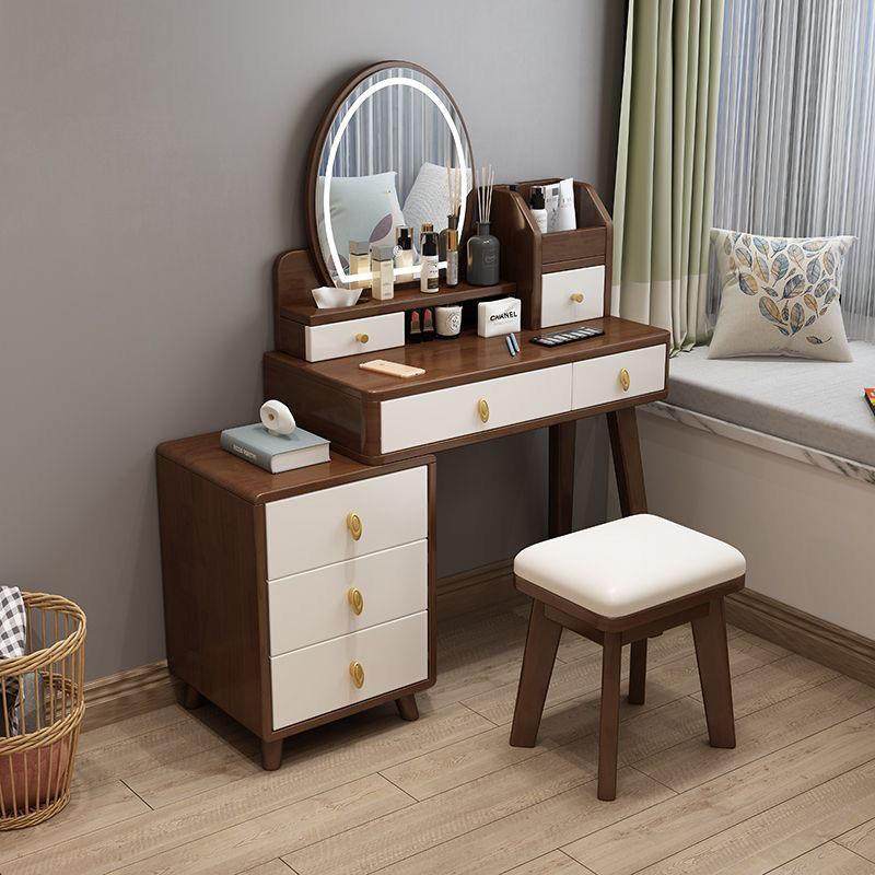 实木梳妆台化妆桌带灯小户型化妆台卧室出租屋收纳柜一体网红房间,收纳整理,烫衣板及配件,淘宝优惠券,粉丝福利购,淘宝优惠卷