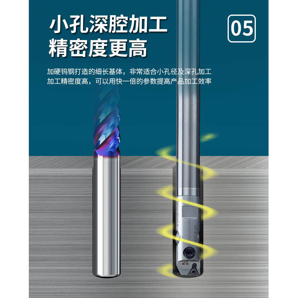 SDJ精镗刀抗震钨钢套装杆可微调数控加工小孔径深孔镗刀头cnc