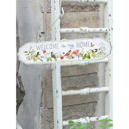 新款铁艺门牌户外花园挂牌墙面装饰欧式门牌标识牌花园欢迎牌挂件