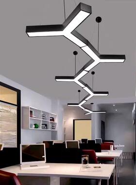 led创意造型灯人字形y形吊灯办公室健身房网咖店铺商场工业风吊灯