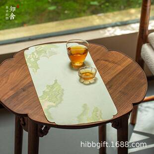 知舍新品云霞翠轩织锦茶席中式复古茶桌台茶几干泡席布垫子双面用