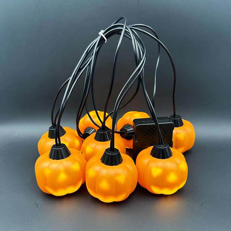 鬼节南瓜灯动态图案南瓜鬼脸带音乐led串灯万圣节南瓜灯串