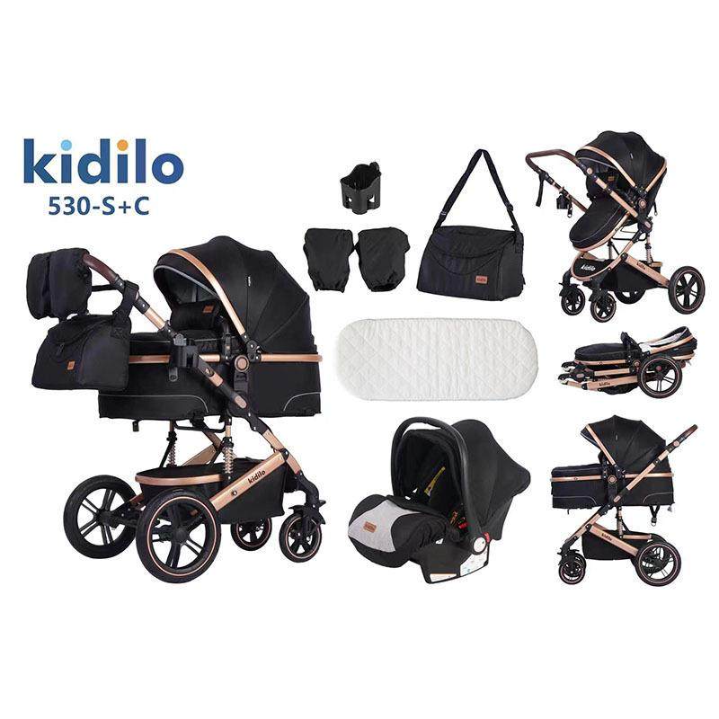 Kidilo婴儿车多功能睡篮宝宝推车可坐可躺新生高景观儿童手推车