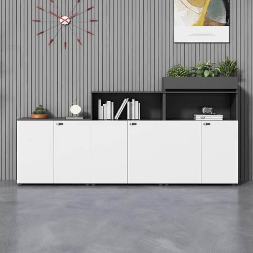 矮柜储物柜带锁柜子花槽隔断柜资料柜办公桌边柜办公室木质文件柜