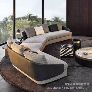意大利米洛提意式极简别墅平层客厅创意设计师组合Lawson布艺沙发