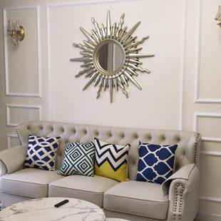 修镜框壁炉挂 饰镜玄关镜子壁饰挂墙面装 BX62欧式 餐厅客厅太阳神装