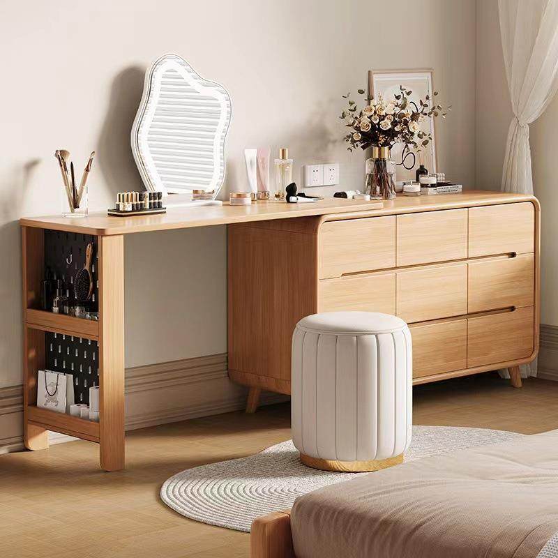 2024新款北欧现代风全实木梳妆台斗柜一体卧室简约小户型化妆桌子,节庆用品/礼品,新娘配件,淘宝优惠券,粉丝福利购,淘宝优惠卷