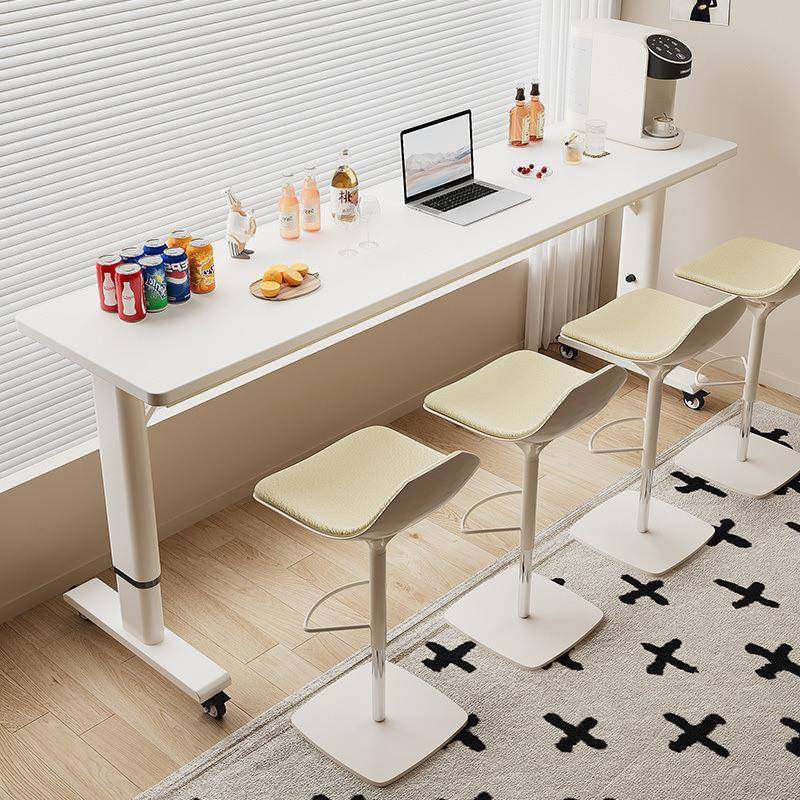 书桌家用长条桌床头跨床窄电脑桌卧室学生简易移动升降工作台阳台