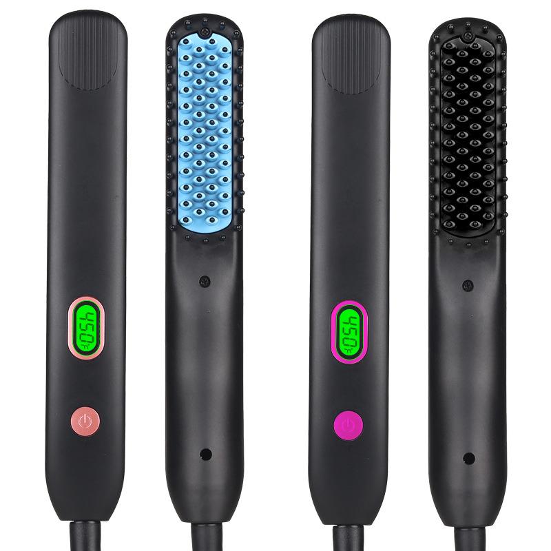 新品爆款男士LCD胡子梳直发梳造型梳直发造型工厂