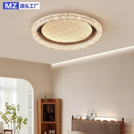 意式轻奢房间LED吸顶灯法式中古风护眼主卧室灯复古创意客厅主灯