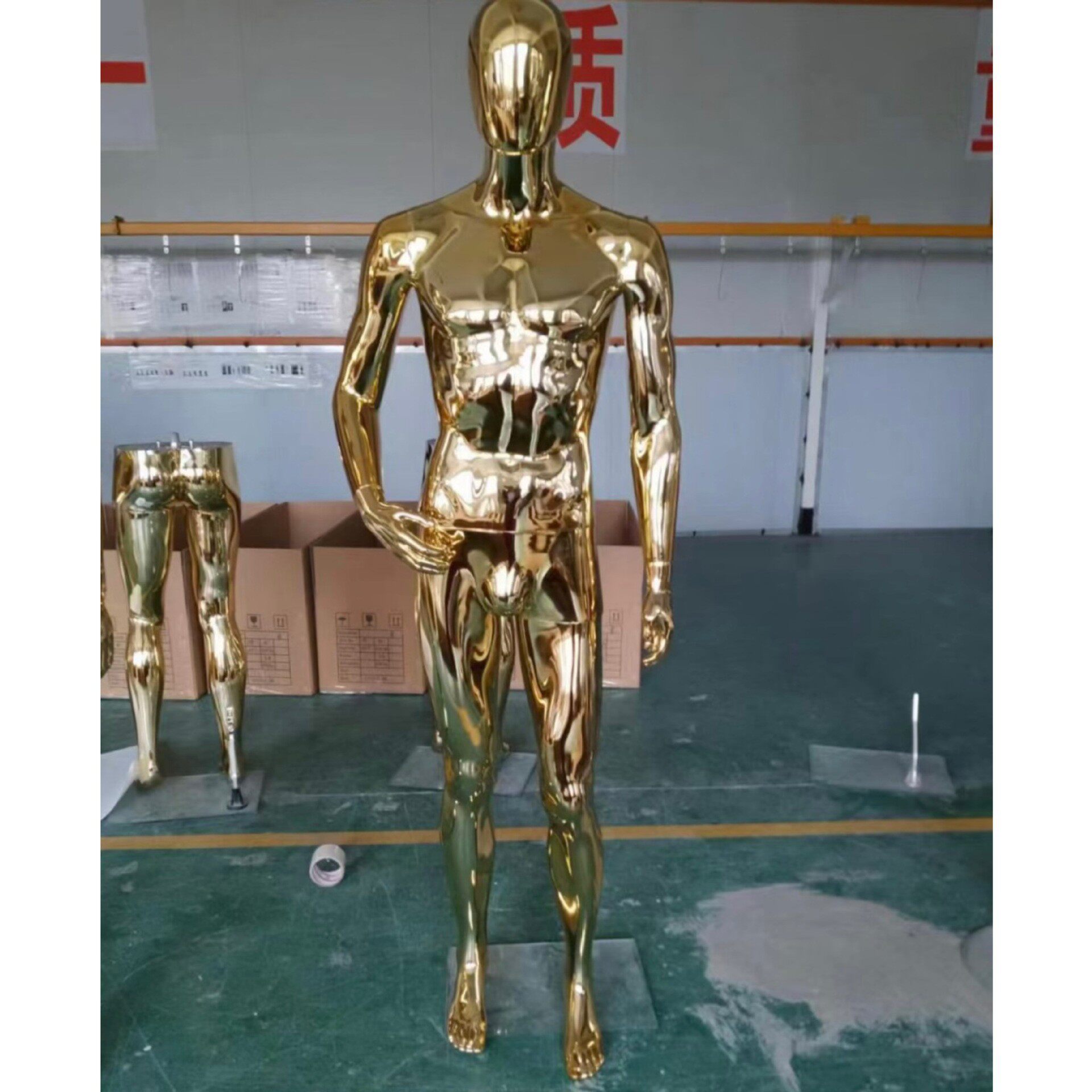 工厂直销全身金色成年男模特服装展示道具假人橱窗人台男造型模型
