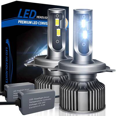 汽车LED车灯大灯汽车灯H7H19005H4货车远近一体前大灯灯泡24v超亮