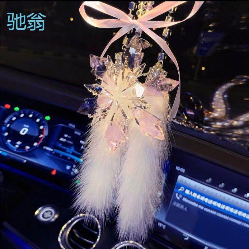 fYl汽车雪花挂件高挡女神款车内里挂件饰品精致车载装饰品节日礼