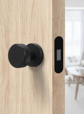 黑色单面隐形门锁室内卧室房木门把手带钥匙家用通用型简约房门锁