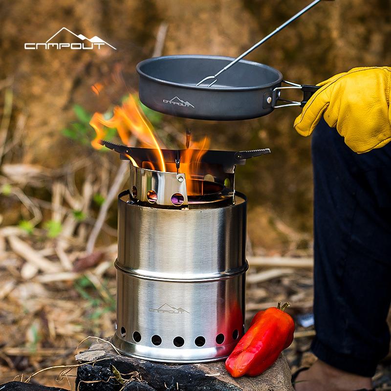CAMPOUT户外不锈钢柴火灶野营炉可折叠户外防风炉具野餐炉