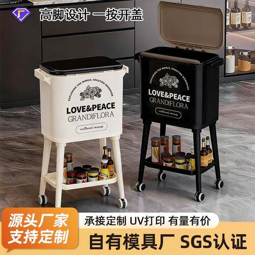 厨房垃圾桶家用双桶免弯腰新款加大容量厨余专用干湿分离高款大号