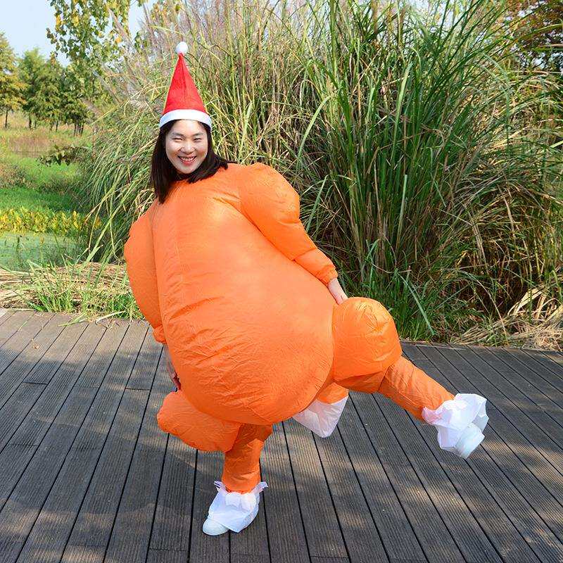 圣诞节充气服感恩节火鸡服装卡通行走人偶节日派对服饰