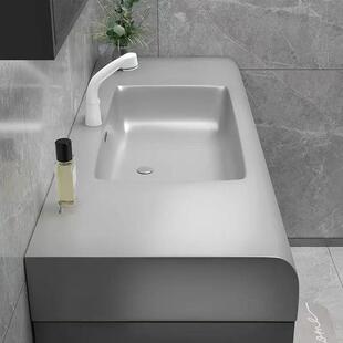 轻奢可丽耐肤感一体盆现代简约智能浴室柜组合卫生间一体式洗漱台