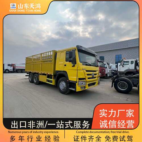 工厂供应出口非洲豪沃HOWO载货车10轮栏式货箱运输货车重型卡车
