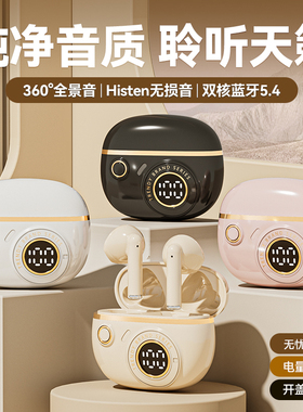 罗凡尼J08C蓝牙耳机降噪带屏幕无线半入耳式长续航高音质2025新款