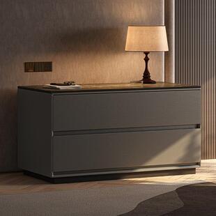 床头柜储物柜一体2025新款大尺寸家用卧室收纳柜轻奢实木意式斗柜