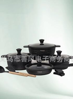 DONNOR创丽12PCS厨房家用不粘锅通用锅具套装