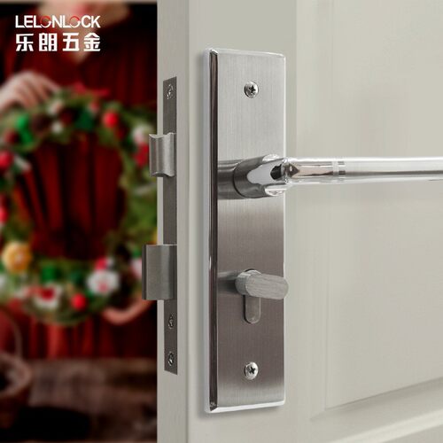 不锈钢304室内房门锁实木门面板锁乐朗卧室门面板锁家用静音门锁
