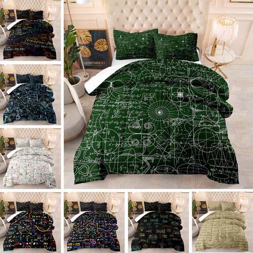 高数数学方程式床上用品外贸羽丝棉被胖被子