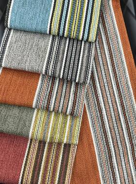 门幅142cm条纹宽条渐变红色蓝色田园条子沙发布抱枕布软装面料